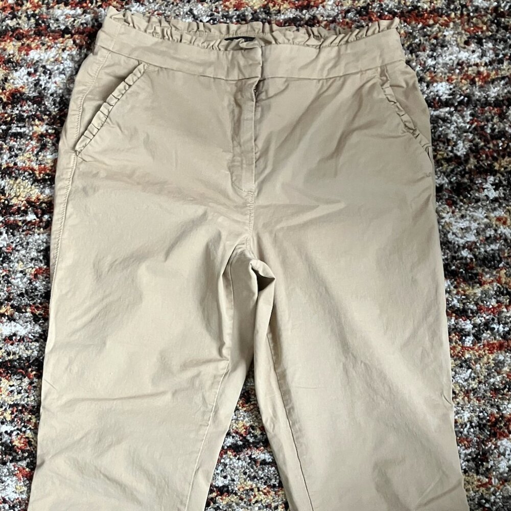 J. Crew chino crops with ruffle accent size 4